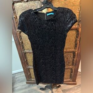Alice + Olivia Black Sequin‎ Mini Dress S